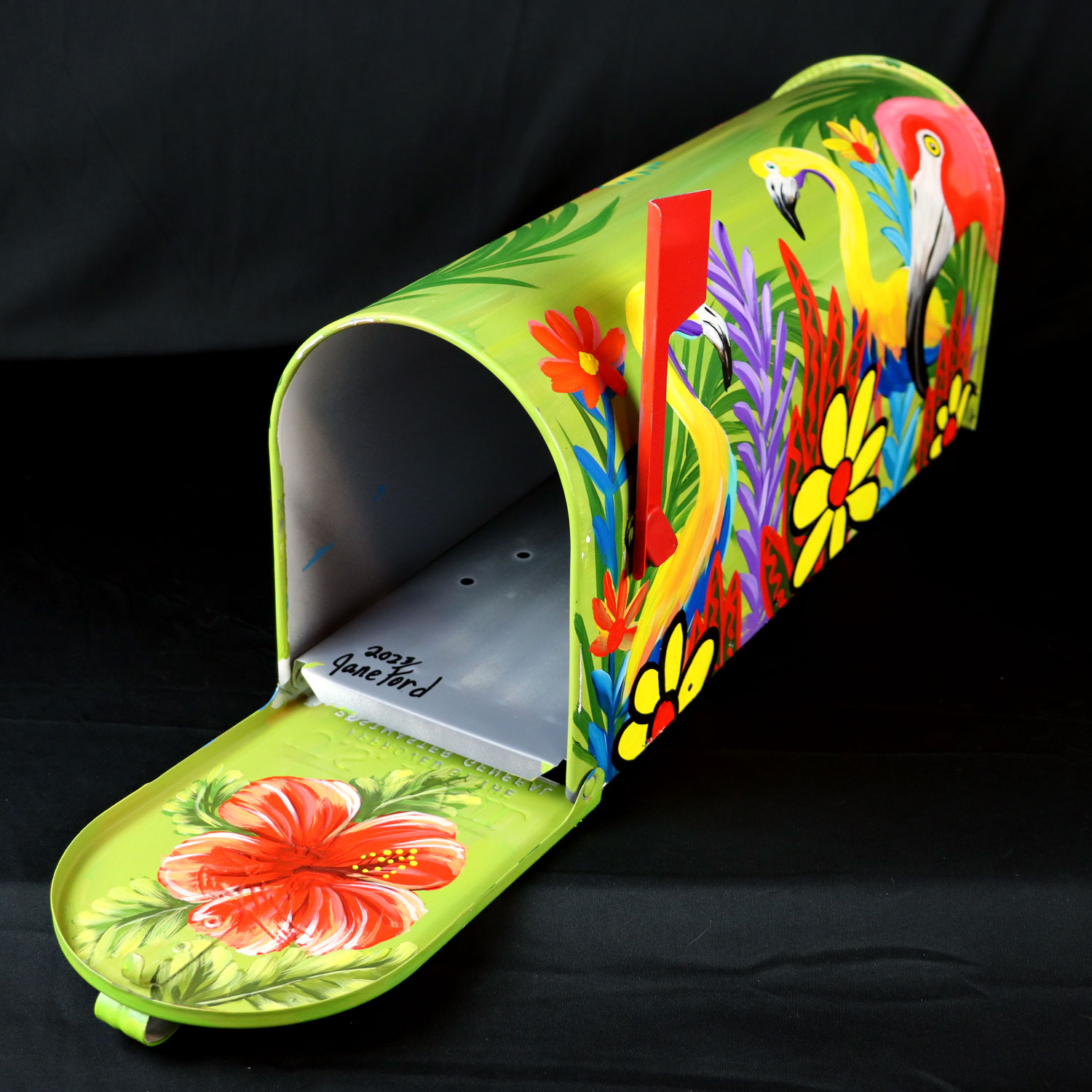 Tropical Paradise Hand Painted Mailbox Jane Ford Fine Art